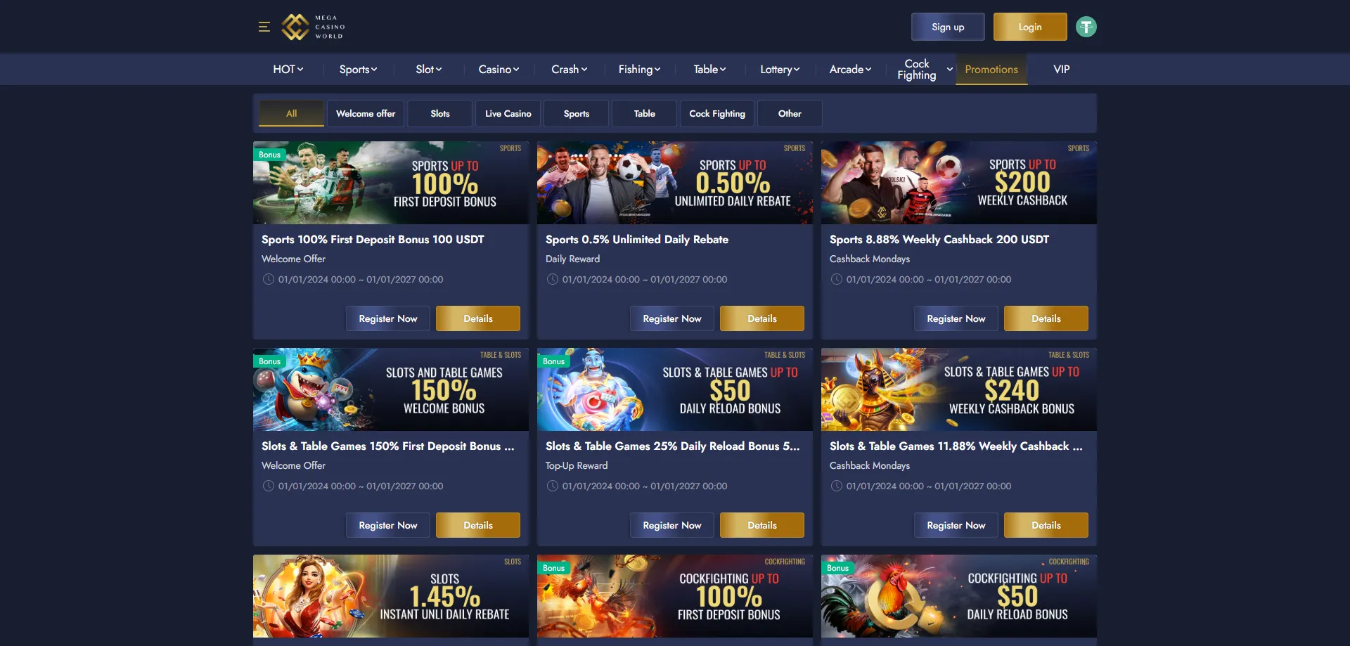 MCW Mega Casino 150% welcome bonus up to 10000 BDT for new players